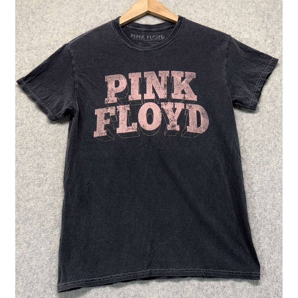 Pink Floyd Womens T-Shirt Washed Black Cotton Graphic Short Sleeve Crew Neck‎ XS